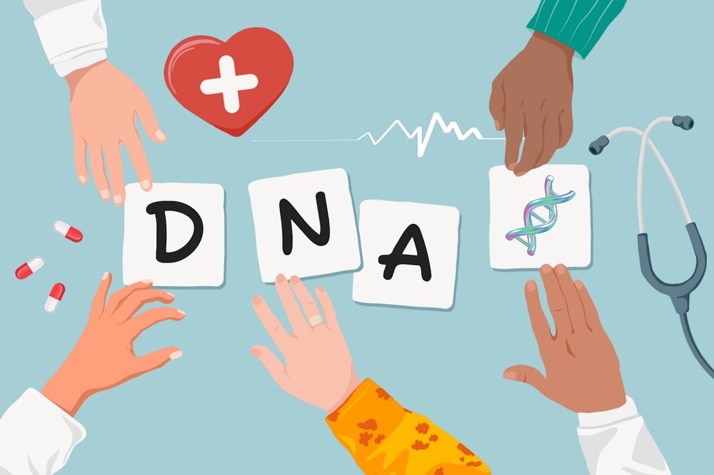 DNA diverse hands, health & wellness editable remix