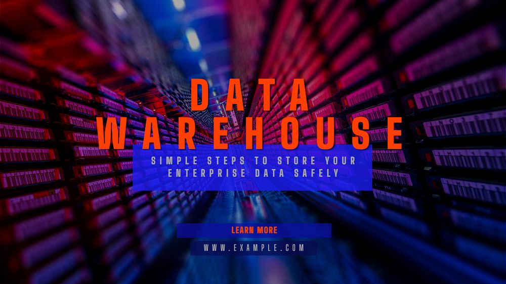 Data warehouse blog banner template, editable text