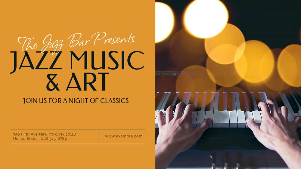 Music & art  blog banner template, editable text