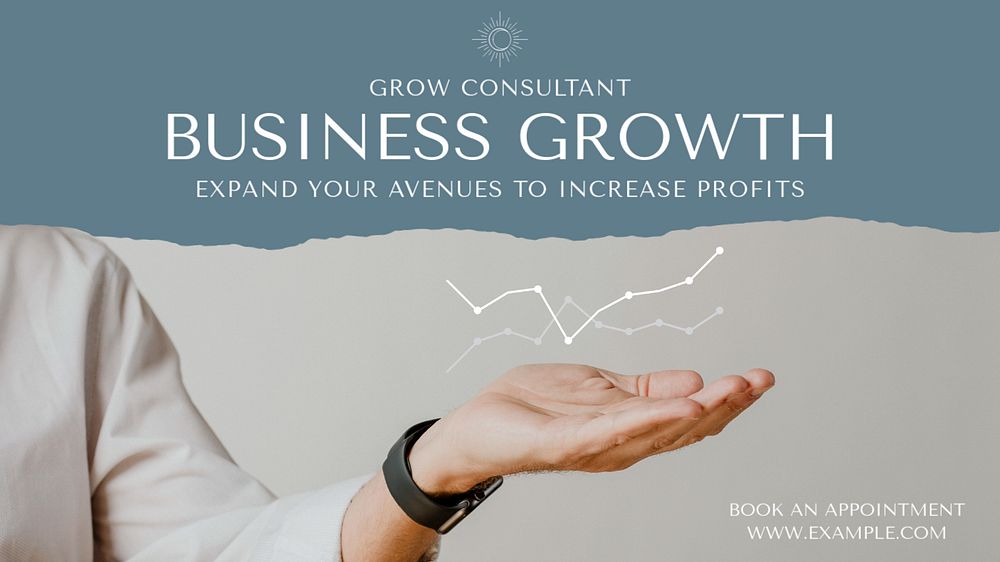 Business growth  blog banner template, editable text