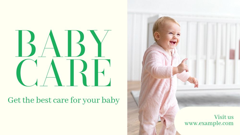 Baby care  blog banner template, editable text