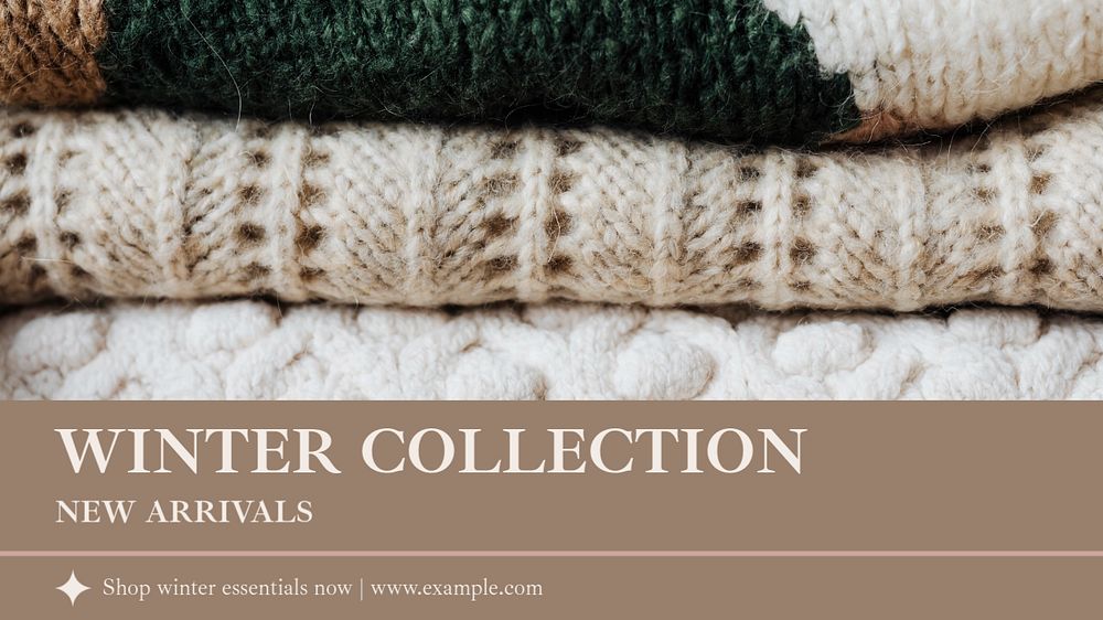 Winter collection  blog banner template, editable text