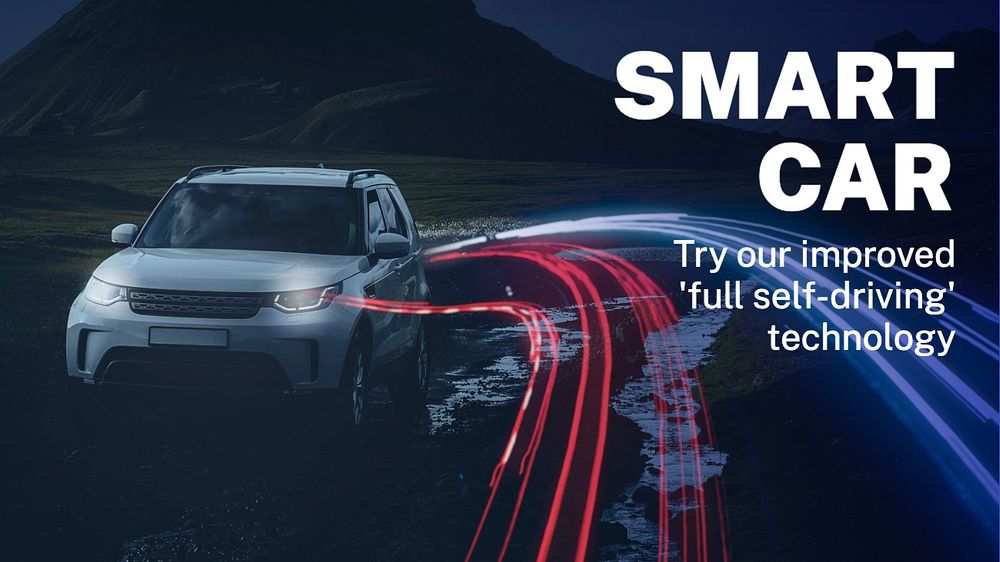 Smart car blog banner template, editable text