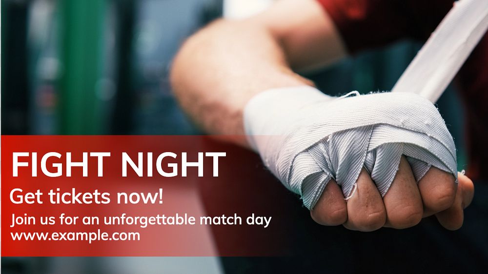 Fight night  blog banner template, editable text