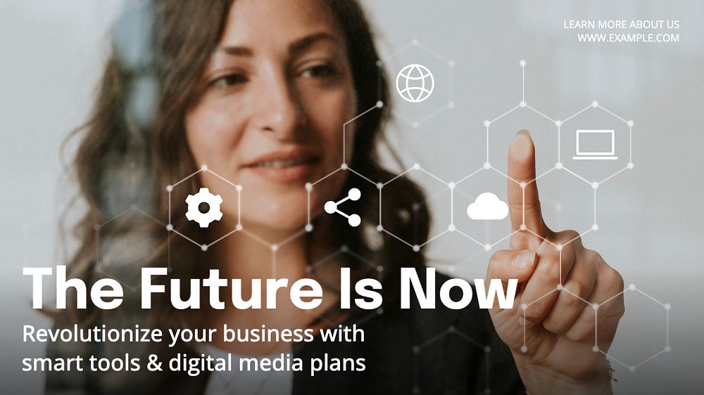 Future is now blog banner template, editable text