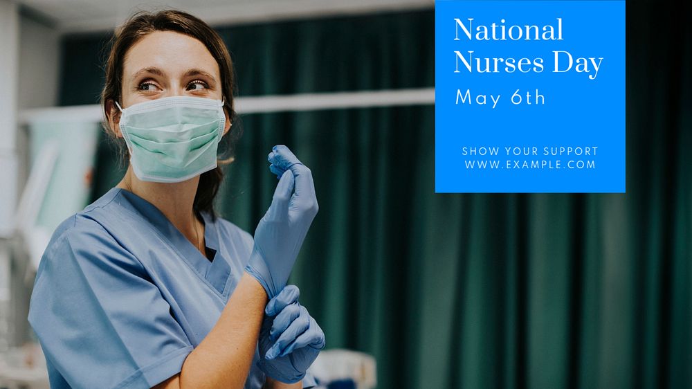 National nurses day  blog banner template, editable text