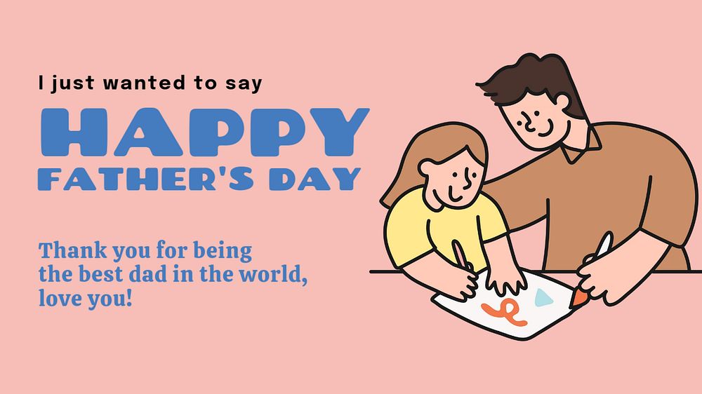 Father's day blog banner template, editable text