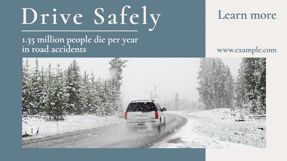 Drive safely  blog banner template, editable text