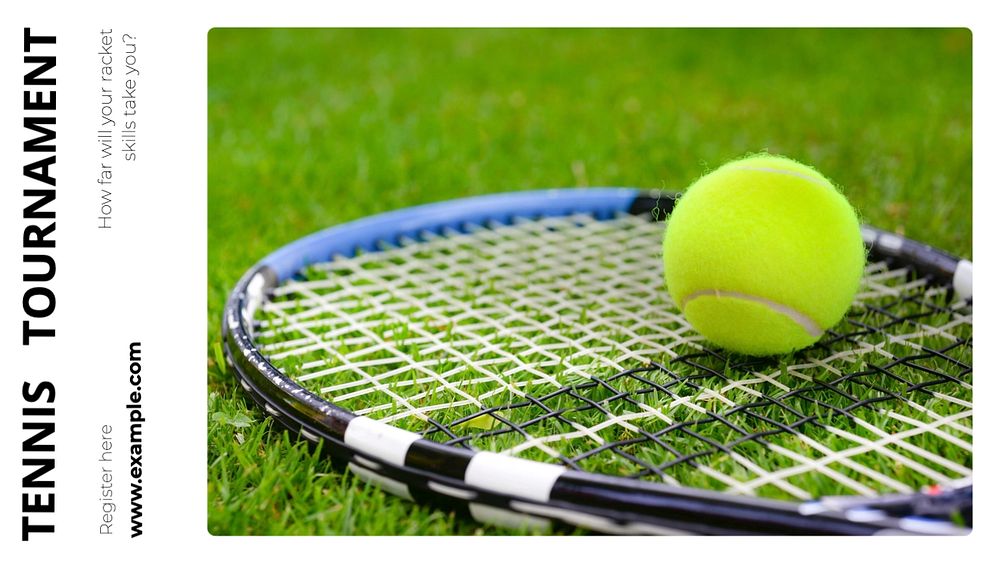 Tennis tournament blog banner template, editable text