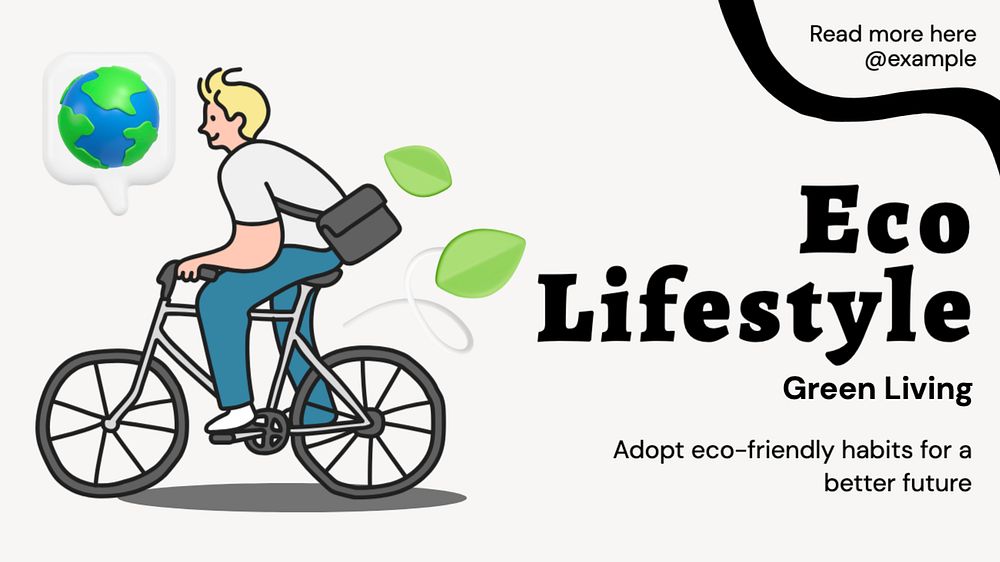 Eco lifestyle  blog banner template, editable text