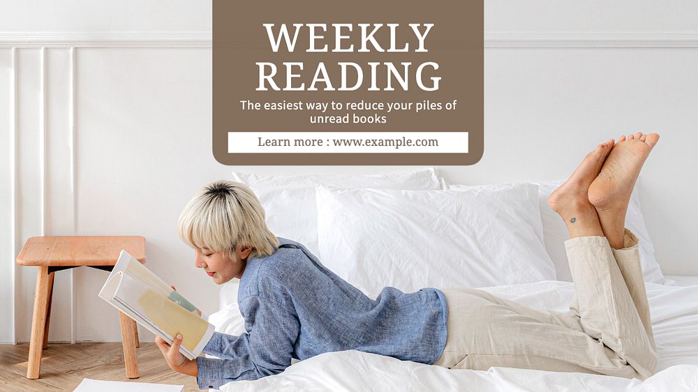 Weekly reading  blog banner template, editable text