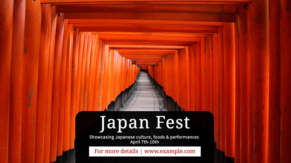 Japan festival  blog banner template, editable text