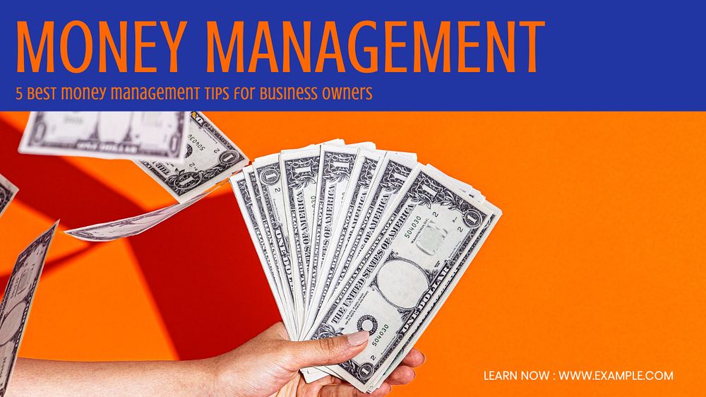 Money management  blog banner template, editable text