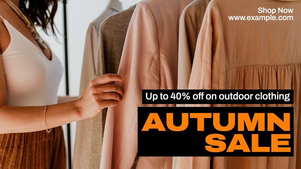 Autumn sale  blog banner template, editable text