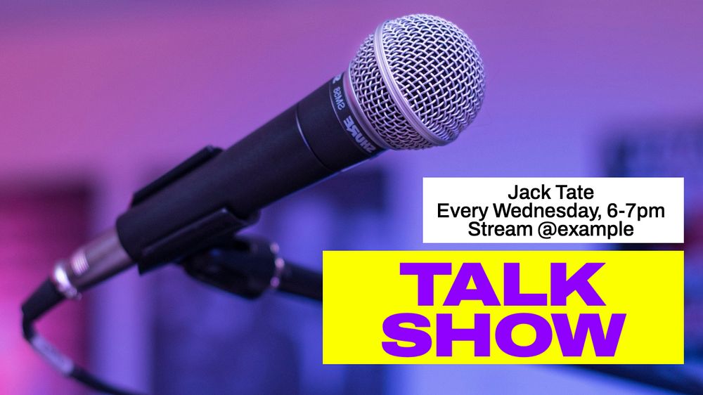 Talk show  blog banner template, editable text