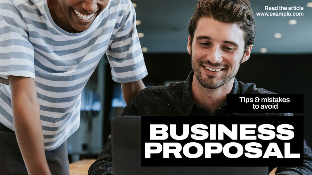 Business proposal  blog banner template, editable text