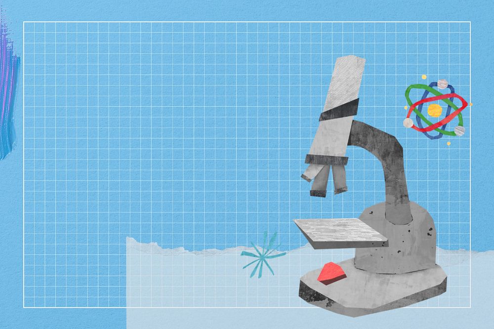 Science microscope background, paper craft collage art, editable design