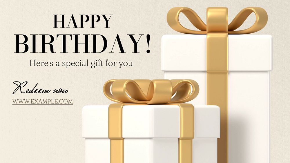 Happy birthday  blog banner template, editable text