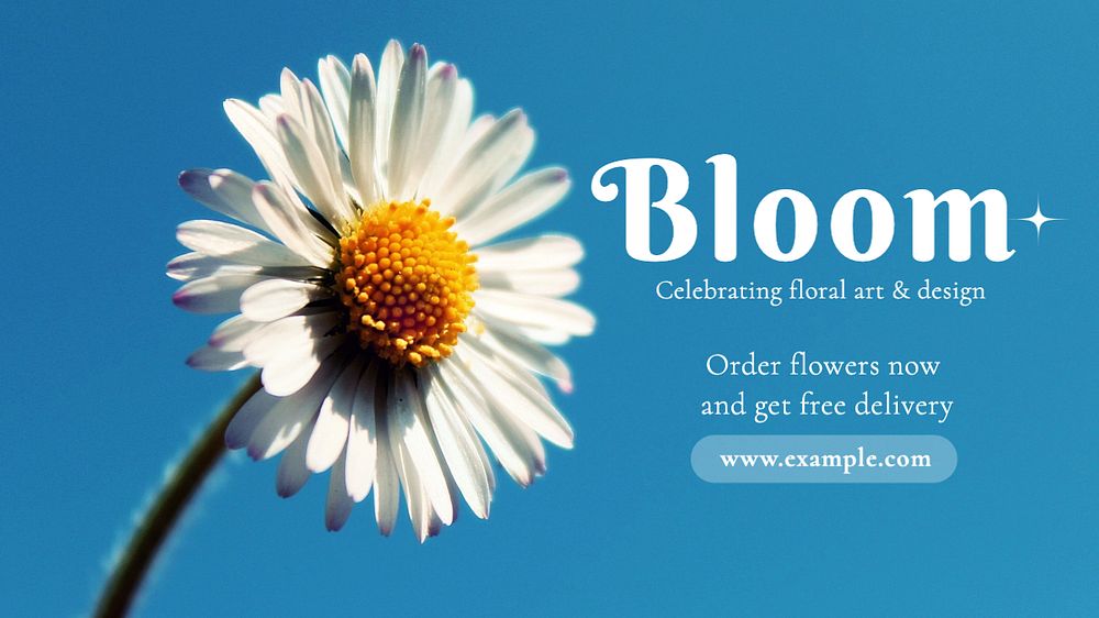 Bloom blog banner template, editable text