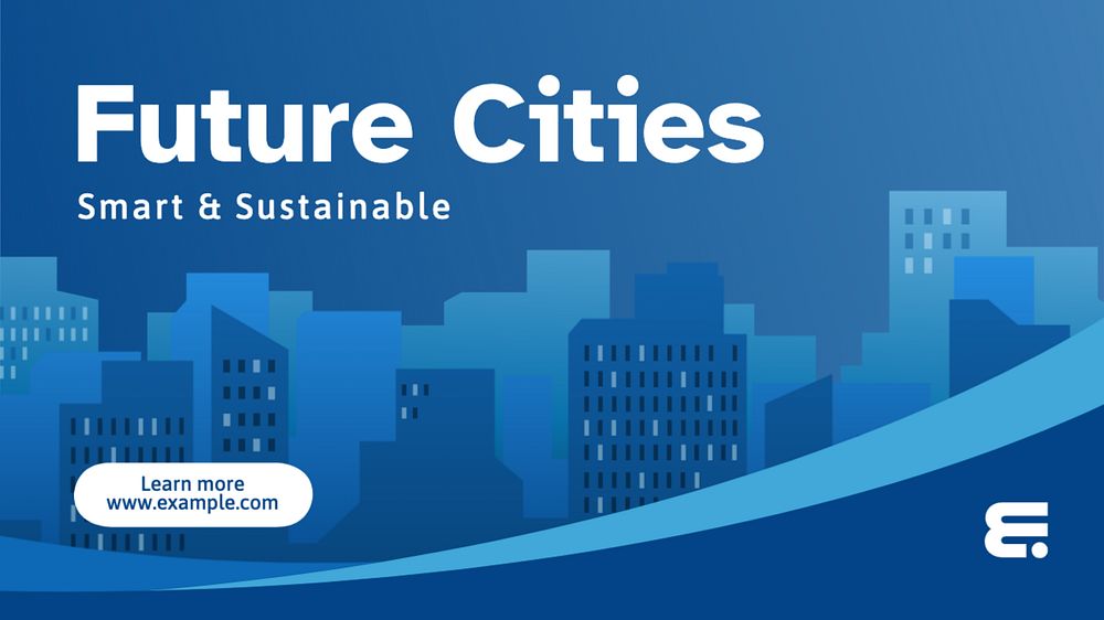 Future city blog banner template, editable text