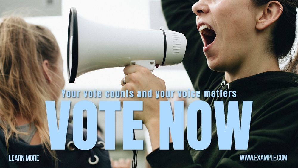 Vote now blog banner template, editable text