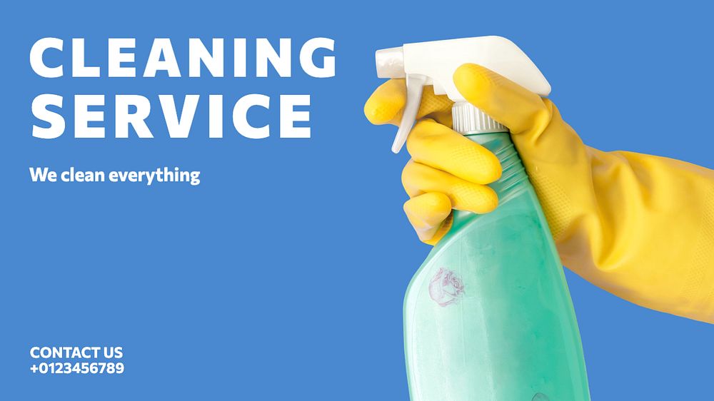 Cleaning service blog banner template, editable design