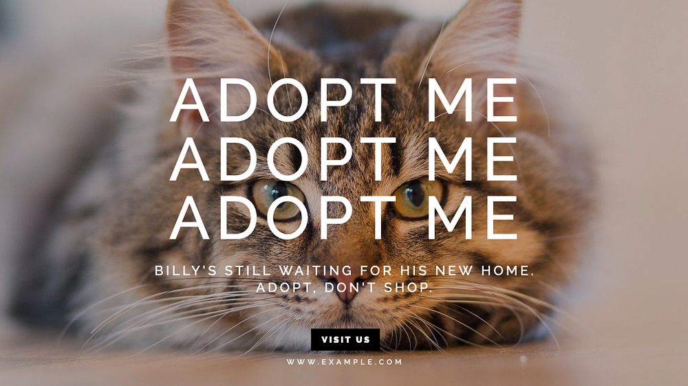 Adopt don't shop blog banner template, editable text