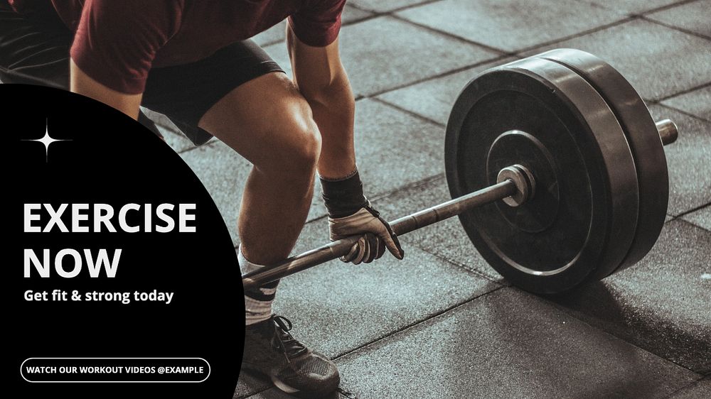 Exercise now blog banner template, editable text