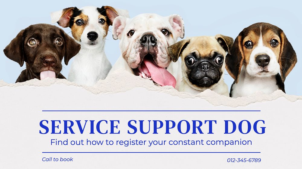 Service support dog blog banner template, editable text