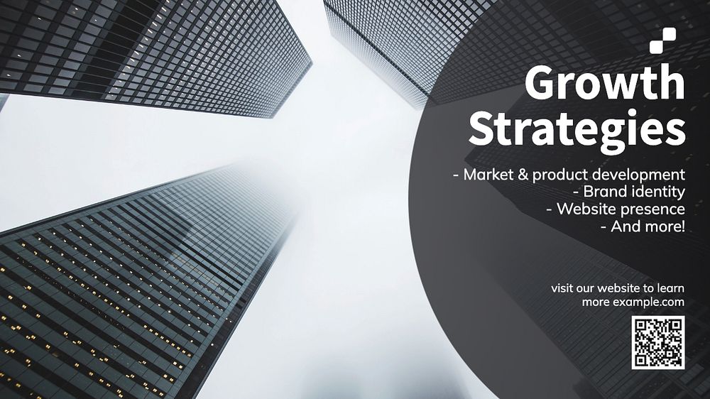 Growth strategies blog banner template, editable text