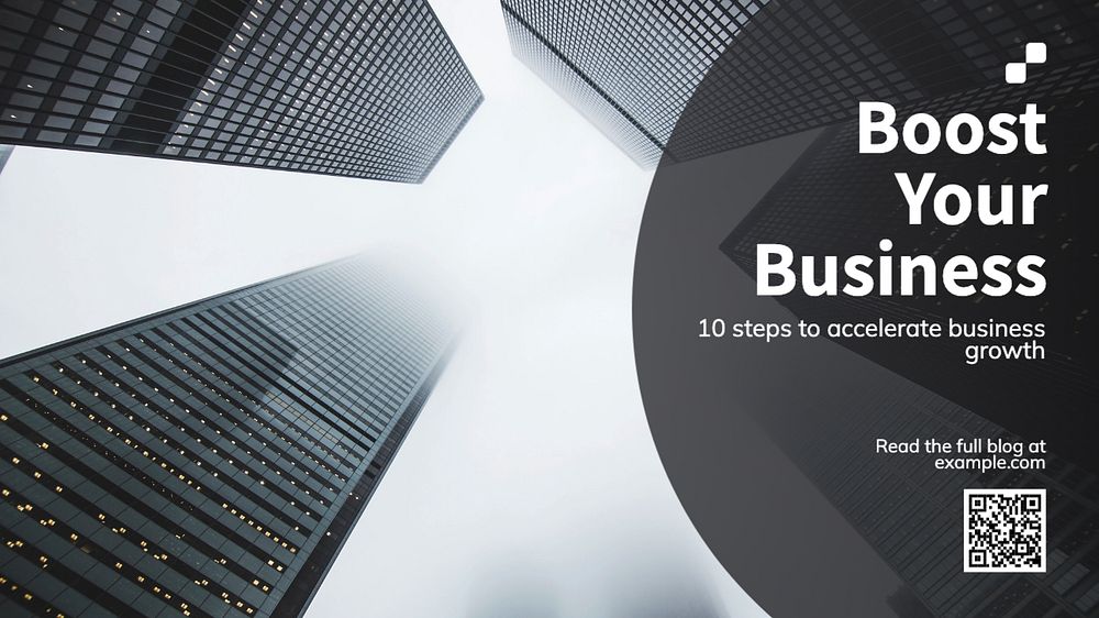 Boost business blog banner template, editable text