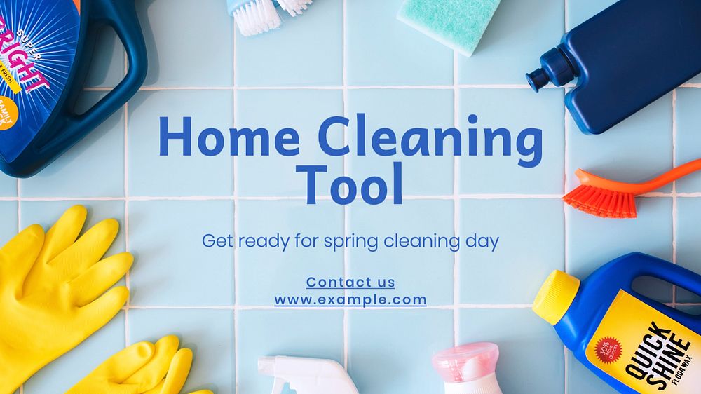 Home cleaning tool blog banner template, editable design