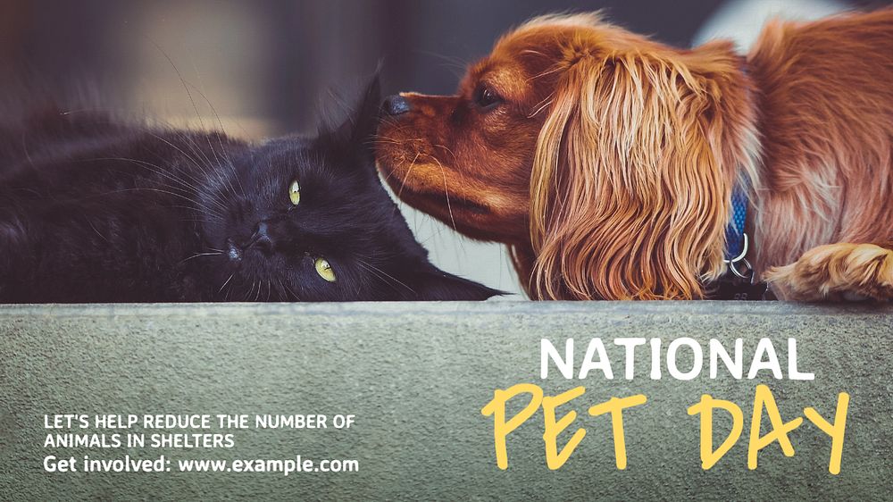 National pet day blog banner template, editable text