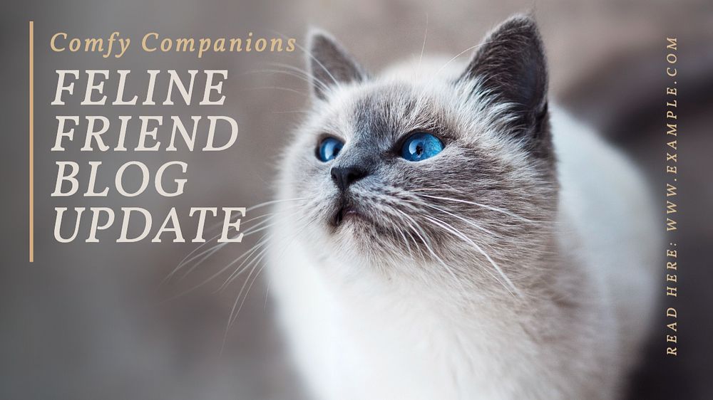 Feline friend blog banner template, editable text