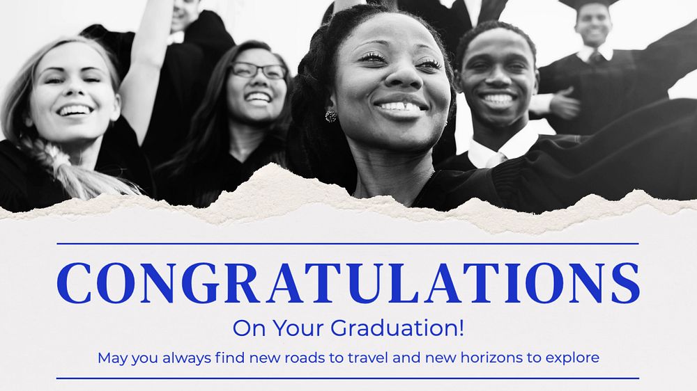 Congratulations graduation  blog banner template, editable text