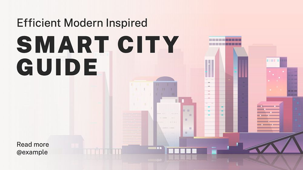 Smart city blog banner template, editable text