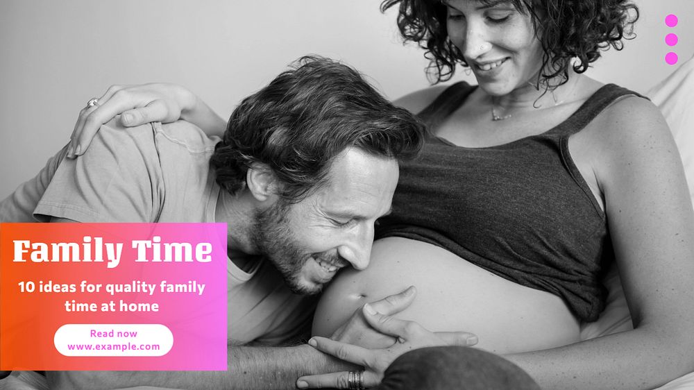 Family time blog banner template, editable text