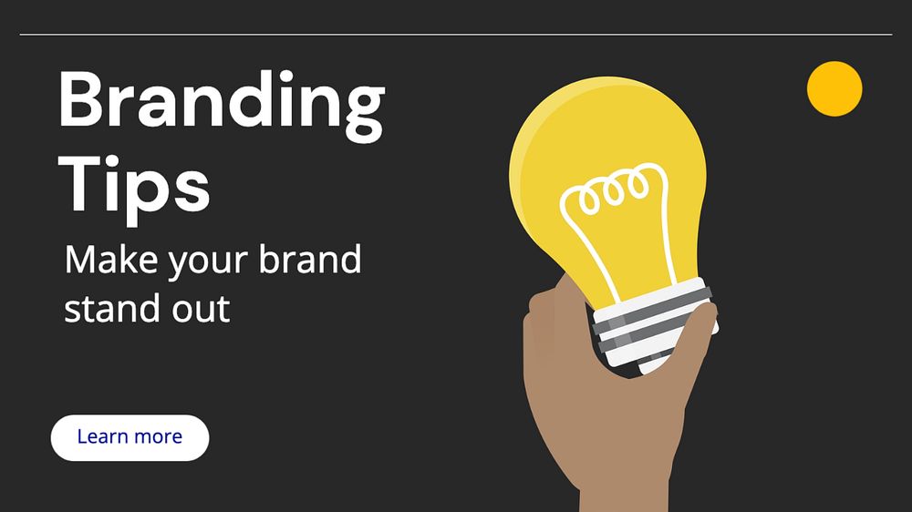 Branding tips blog banner template, editable text