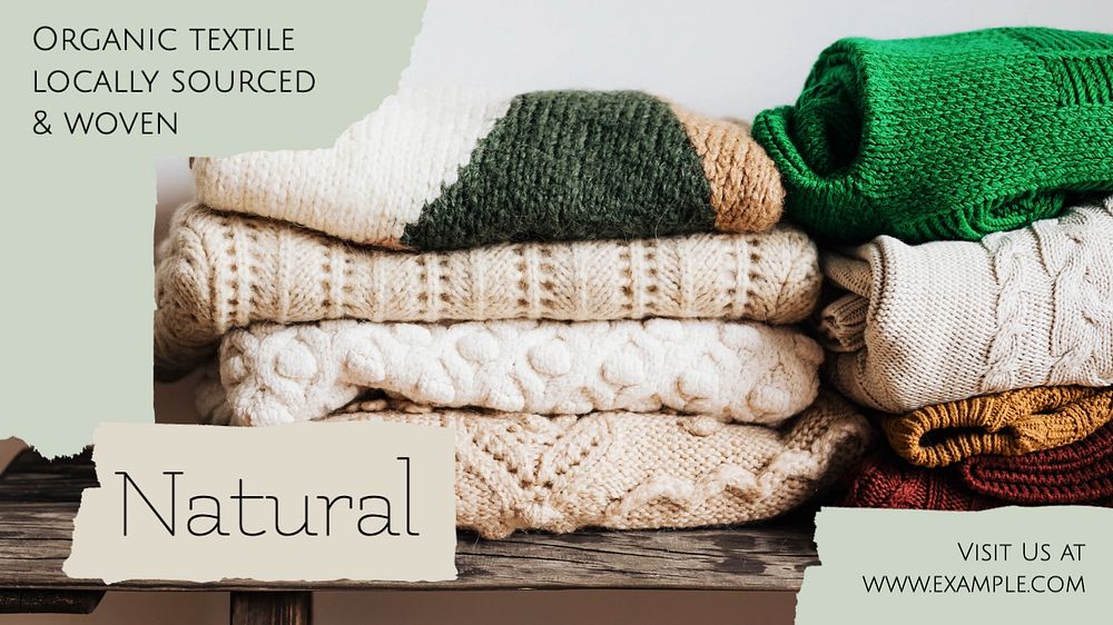 Sustainable fashion blog banner template, editable text