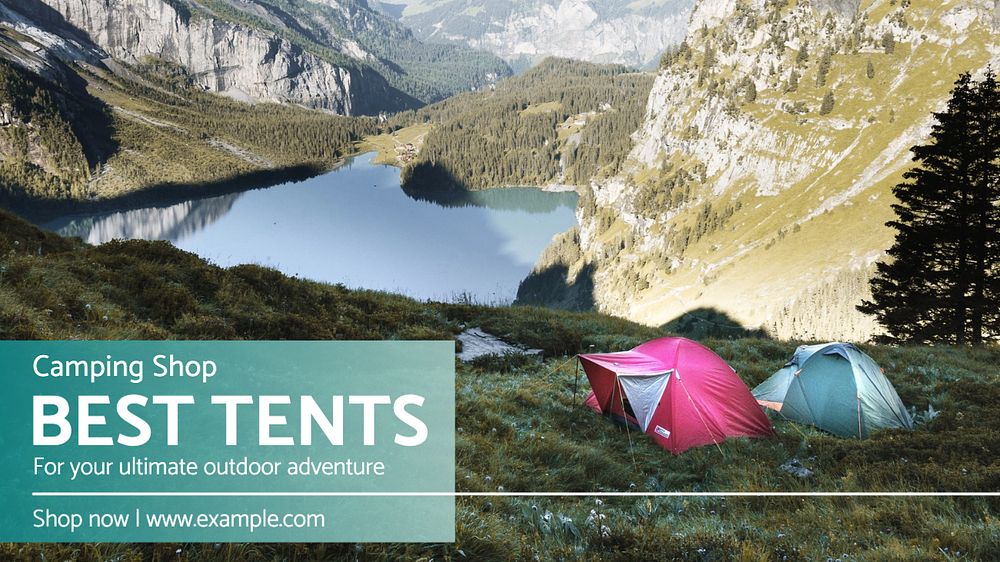 Best tents blog banner template, editable text