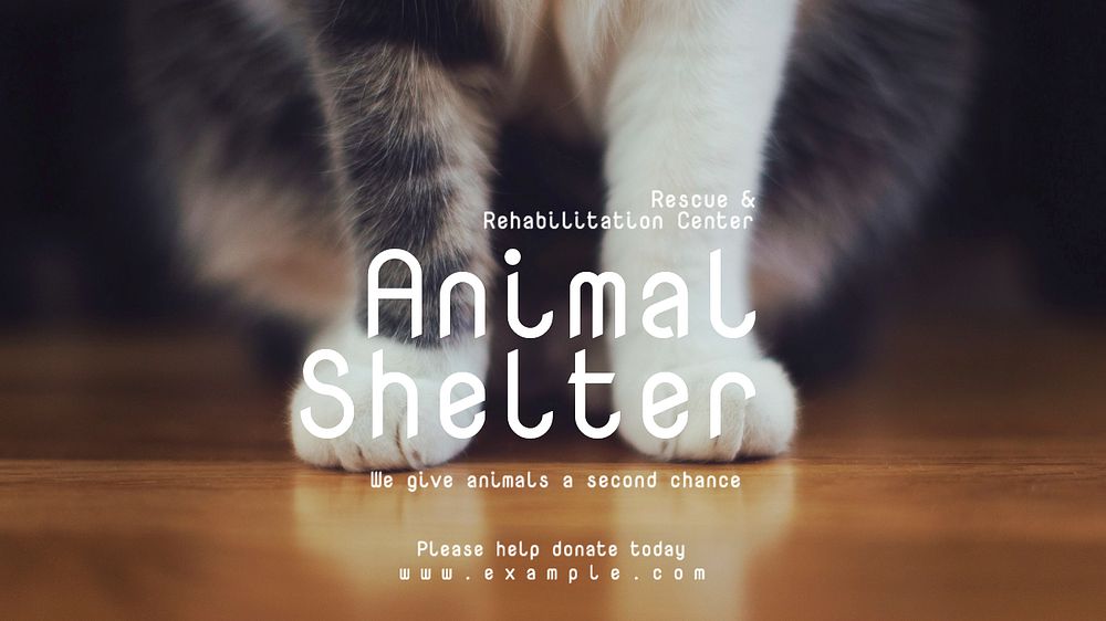 Animal shelter blog banner template, editable text