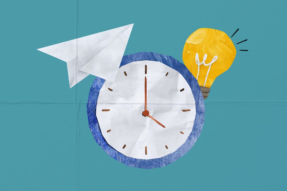 Work deadline, paper craft element, editable design