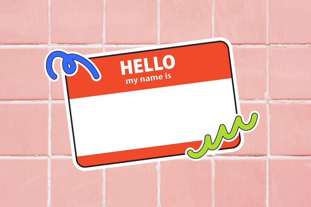 Hello my name is badge, editable design