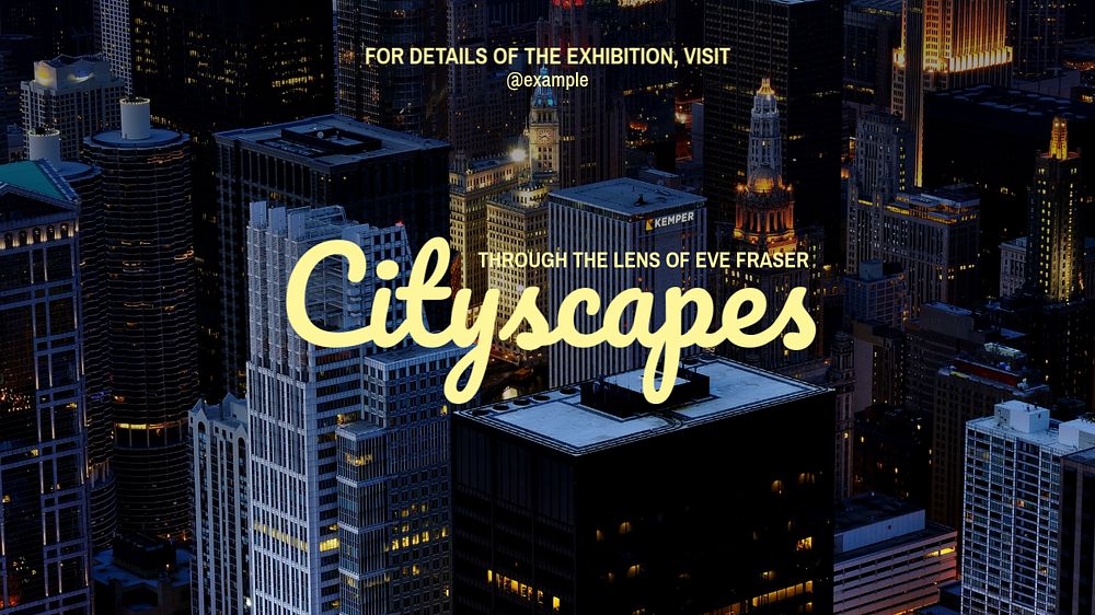 Cityscape blog banner template, editable text