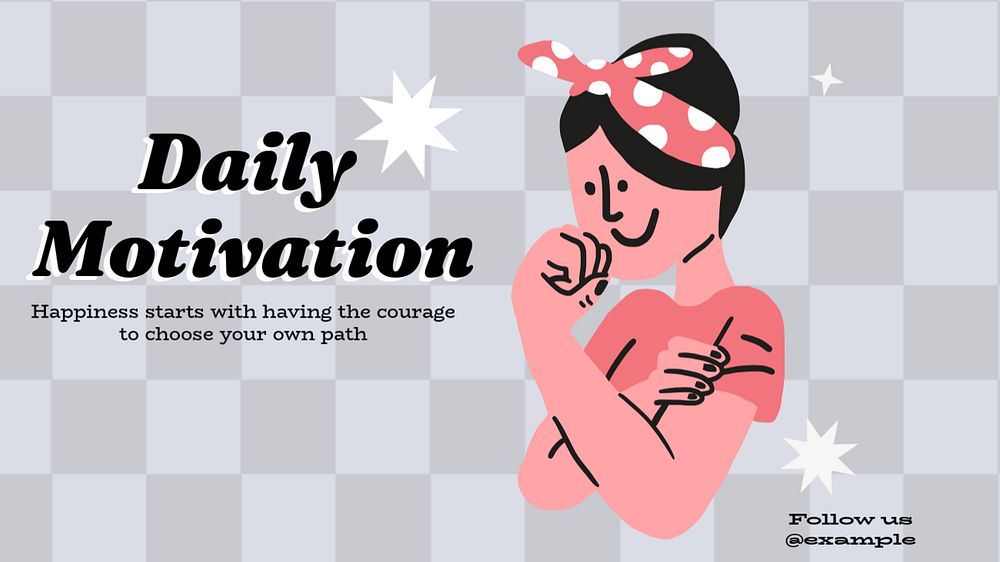 Daily motivation blog banner template, editable text