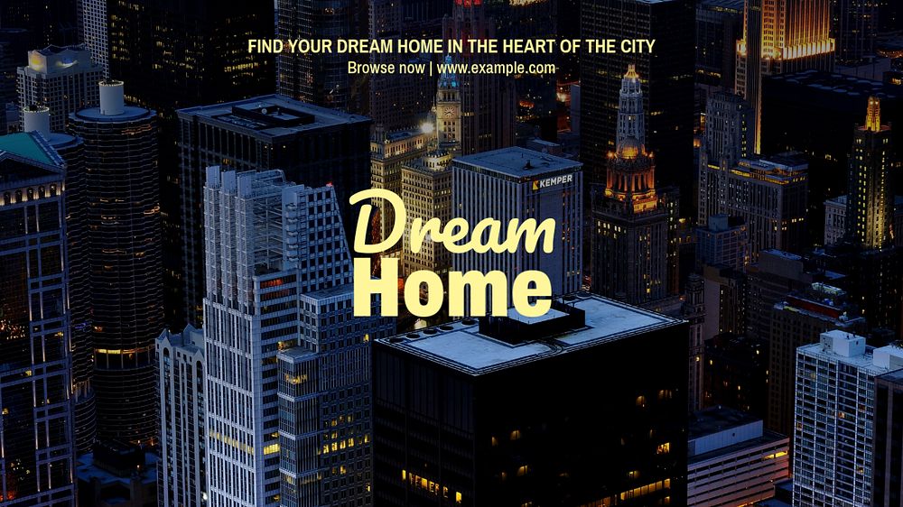 Dream home blog banner template, editable text