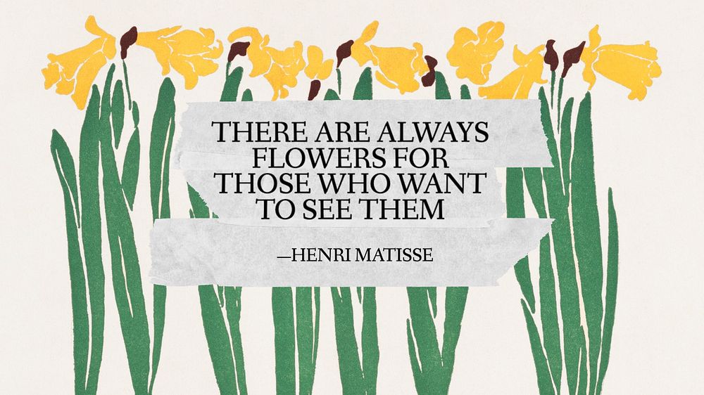 Henri Matisse quote  blog banner template, editable text