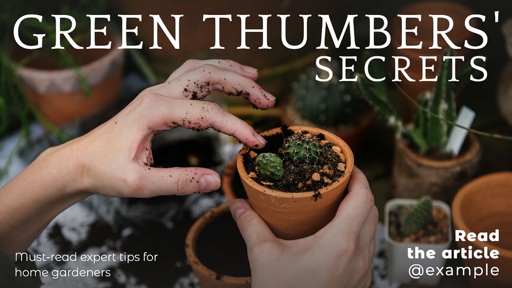 Gardening tips blog banner template, editable text