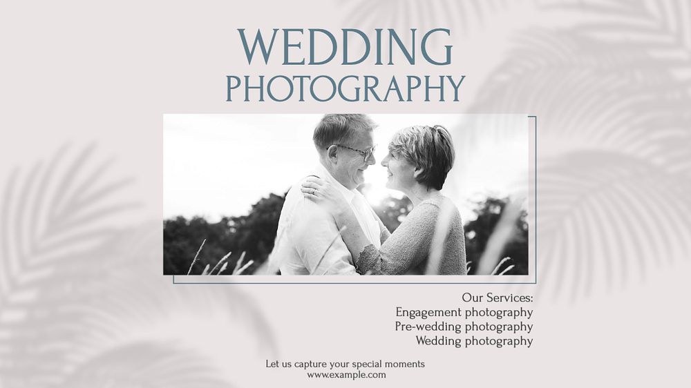 Wedding photography  blog banner template, editable text