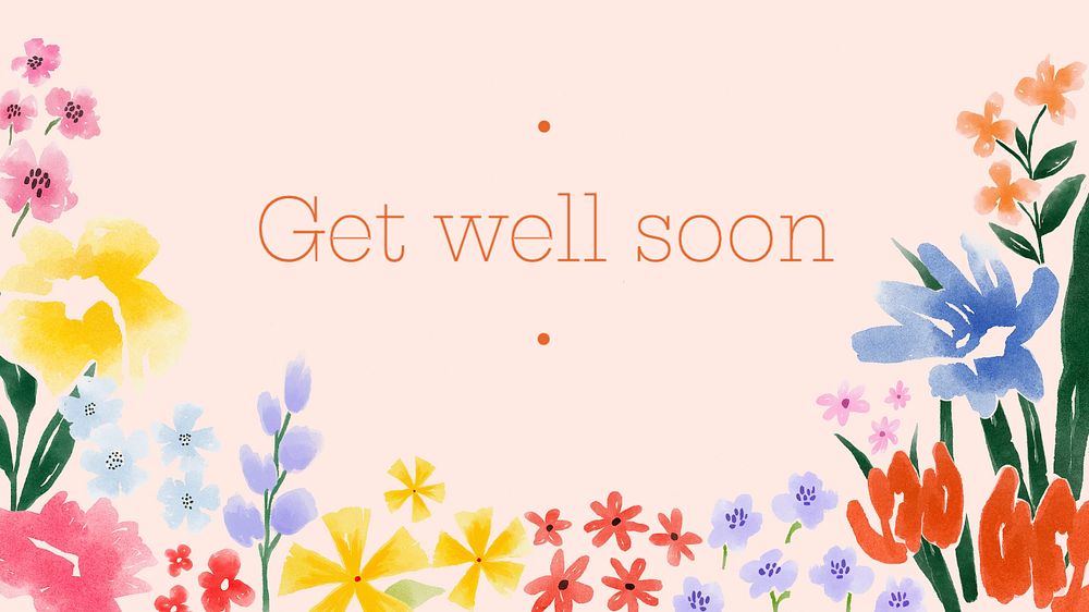 Get well soon blog banner template, editable text